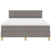 vidaXL LED Box Spring Postelja z vzmetnico Taupe 140 x 200 cm blago