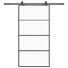 vidaXL Drsna vrata s kompletom strojne opreme črna 102,5x205 cm ESG steklo