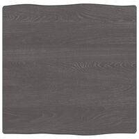 vidaXL Mizna plošča temno siva 40x40x2 cm obdelana trdna hrastovina