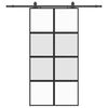 vidaXL Drsna vrata z opremo črna 102,5x205 cm kaljeno steklo