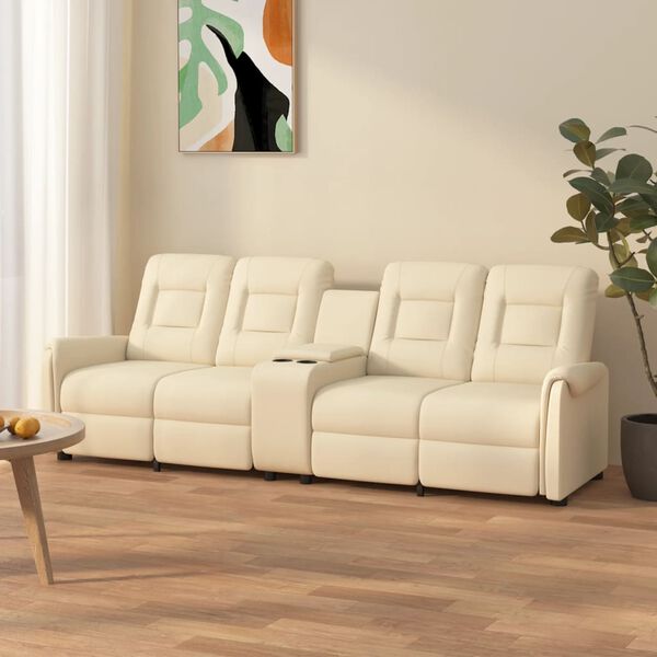 vidaXL Masažni štirised z držali za skodelico krem