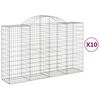 vidaXL Obokana gabionska ko&scaron;ara 10 kos 200x50x120/140cm cinkano železo