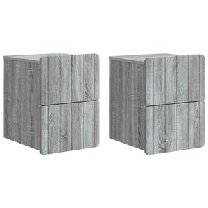 vidaXL Stenski nočni omarici 2 pcs Siva Sonoma 33 x 34,5 x 43 cm