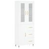 vidaXL Visoka omara bela 69,5x34x180 cm inženirski les