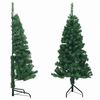 vidaXL Kotna umetna novoletna jelka zelena 150 cm PVC