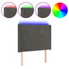 vidaXL LED posteljno vzglavje temno sivo 103x16x118/128 cm žamet