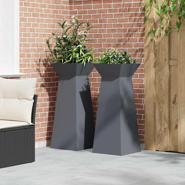 vidaXL Stolpna posoda 2 pcs Antracit 40 x 40 x 100 cm