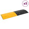 vidaXL Hitrostna ovira 5 kosov rumena in črna 97x32,5x4 cm guma