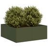 vidaXL Sadilnik olivno zelena 80x80x30 cm Jeklo
