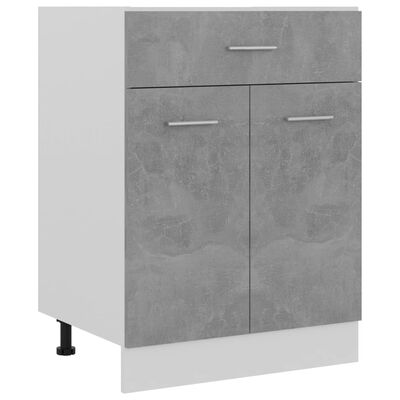 vidaXL Spodnja omarica s predalom betonsko siva 60x46x81,5 cm