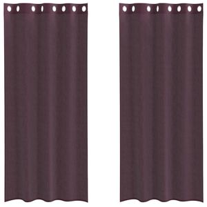 vidaXL Voile zavese z vponkami 2 kosa vijolična 140x245 cm