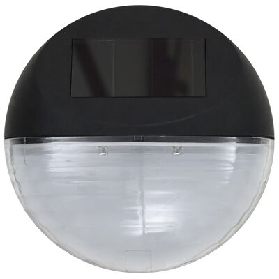 vidaXL Zunanje solarne stenske svetilke LED 24 kosov okrogle črne