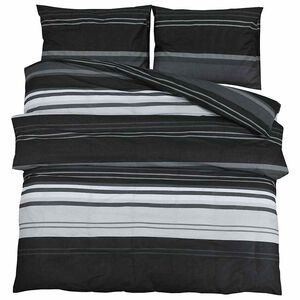 vidaXL Komplet prevleke za odejo črne črte 260x240 cm bombaž