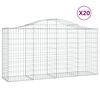 vidaXL Obokana gabionska ko&scaron;ara 20 kos 200x50x100/120cm cinkano železo