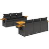 vidaXL Patio Sofa Set 6-sedežni Black