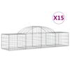 vidaXL Obokane gabion košare 15 kosov 200x50x40/60 cm pocinkano železo