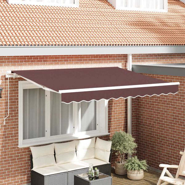 vidaXL Nadomestno platno za tendo Rjava 330 x 195 cm Poliester