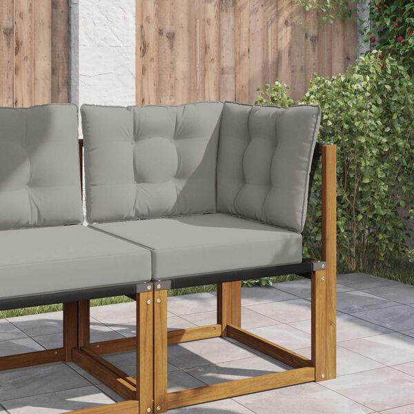 vidaXL Zunanja blazina za kavč 3 pcs Siva Poliester