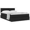 vidaXL Postelja z dodatnim prostorom za shranjevanje in vzmetnico Črna