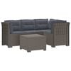 vidaXL 4-sedežna vrtna sofa z blazinami, rattan videz PP Svetlo siva