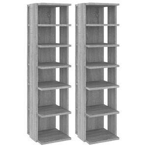 vidaXL Regal za čevlje 2 kosa sivi sonoma 27,5x27x102cm inženirski les