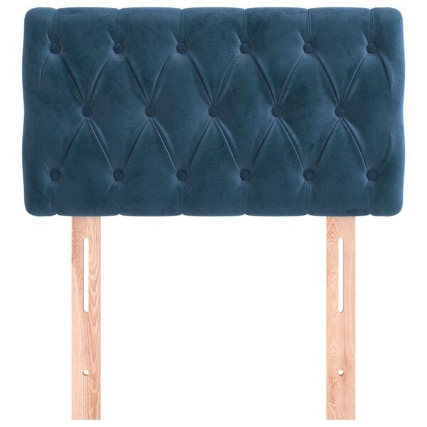 vidaXL Posteljno vzglavje temno modro 80x7x78/88 cm žamet