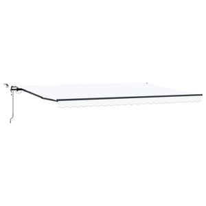 vidaXL Vlečna tenda Bela 500 &times; 350 cm Poliester