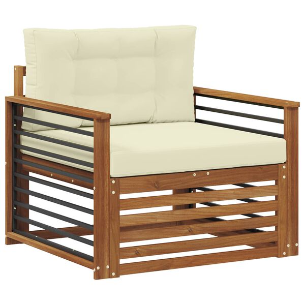 vidaXL Zunanja garnitura za sedenje Masivno akacijevo les in poliester