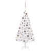 vidaXL Umetna osvetljena novoletna jelka z bunkicami bela 120 cm PVC