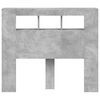 vidaXL LED posteljno vzglavje betonsko sivo 120x18,5x103,5 cm inž. les