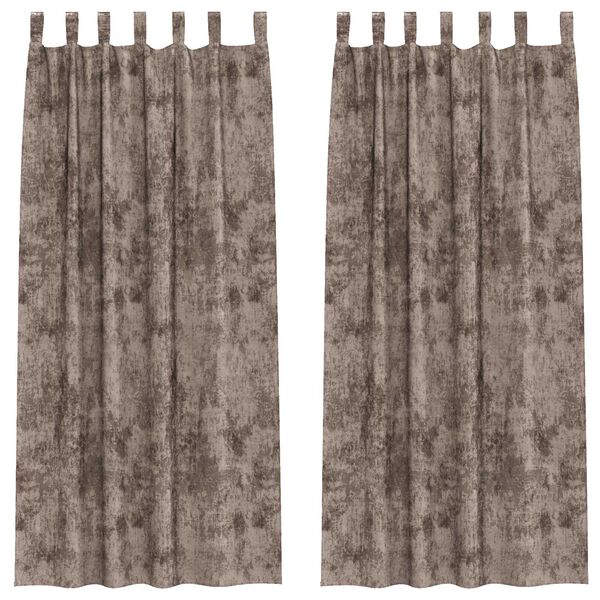 vidaXL Velvete zavese z zavesami 2 pcs Kapučino 225 x 140 cm Žamet