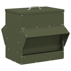 vidaXL Hranilnik za pi&scaron;čance Olivno zelena 40,5 x 45 x 41 cm 20 kg