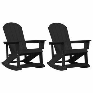 vidaXL Adirondack gugalniki 2 pcs Črna HDPE