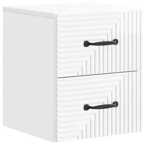 vidaXL Stenski nočni omarici Bela visok sijaj 34,5 x 33 x 40 cm