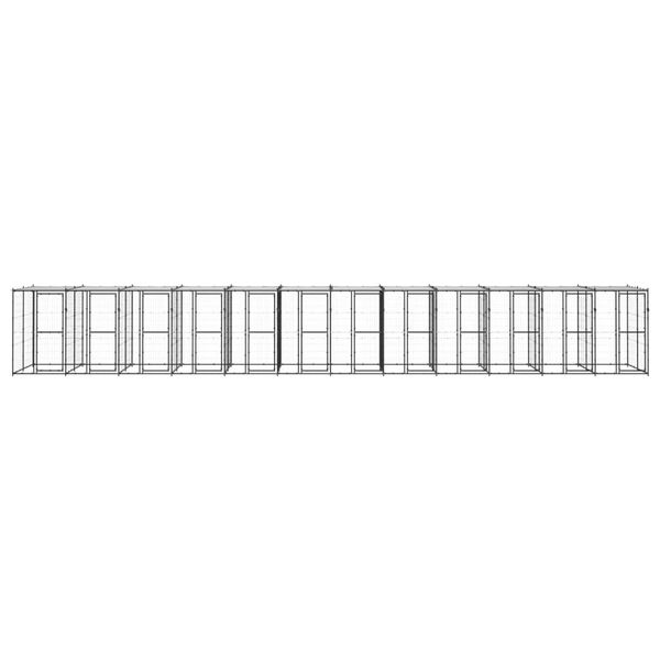 vidaXL Zunanji pasji boks jeklo s streho 29,04 m&sup2;