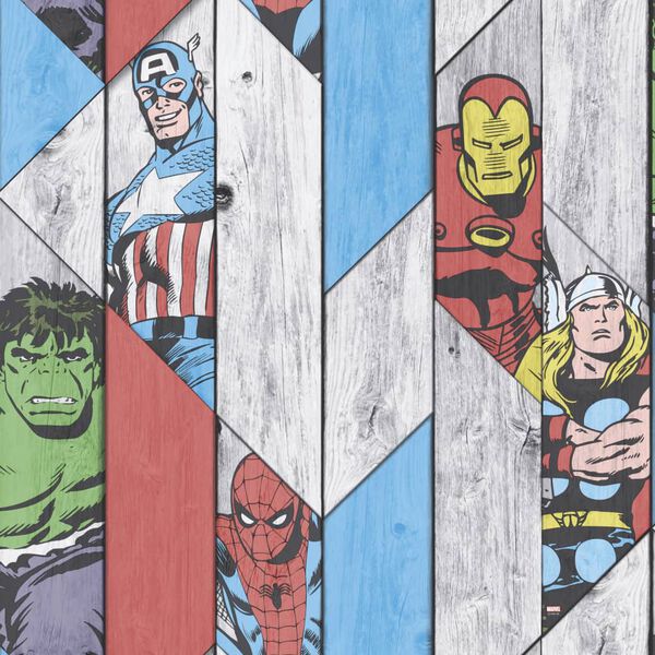 Kids at Home Tapeta Marvel Wood siva