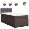 vidaXL Box spring postelja z vzmetnico temno rjava 90x200 cm blago