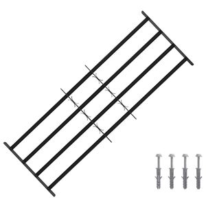 vidaXL Varnostna re&scaron;etka za okna z 4 prečkami 3 kos 93-174 cm