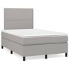 vidaXL Box spring postelja z vzmetnico svetlo siva 120x200 cm blago