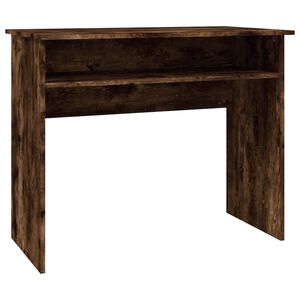 vidaXL Pisalna miza dimljeni hrast 90x50x74 cm inženirski les