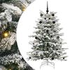 vidaXL Umetno Zložljivo Božično Drevo Bela 150 cm PE in PVC