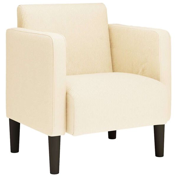 vidaXL Sedežna garnitura z nasloni za roke krem 54 cm Corduroy tkanina