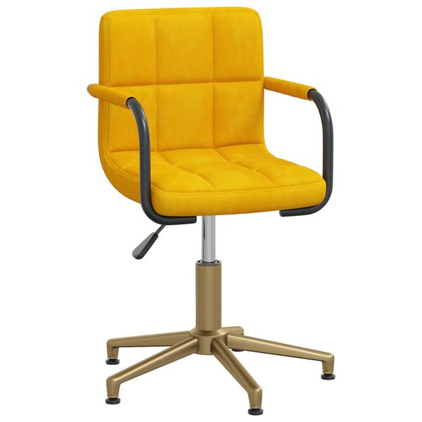 vidaXL Vrtljivi jedilni stoli 4 kosi gorčično rumen žamet