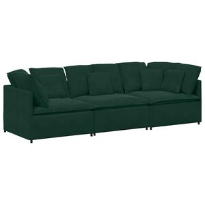 vidaXL Modularni kavč z blazinami žametno zelen