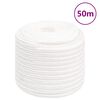 vidaXL Vrv za čoln popolnoma bela 16 mm 50 m polipropilen