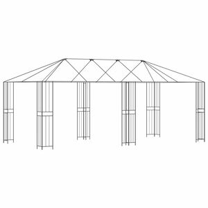 vidaXL Konstrukcija za gazebo brez tkanine za gazebo 6 x 3 m Črna