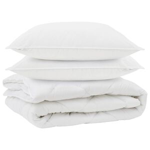 vidaXL odeja za vse sezone z blazino 3 pcs Bela Mikrovlakna
