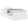 vidaXL Postelja z dodatnim prostorom za shranjevanje in vzmetnico Bela