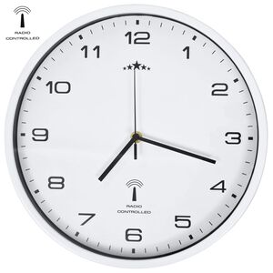vidaXL Radijsko vodena stenska ura Quartz gibanje 31 cm bela