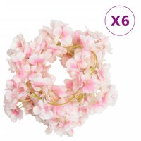 vidaXL Girlanda iz umetnega cvetja 3 kosi svetlo roza 180 cm